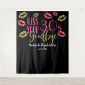 キス30sさよなら40th誕生日フォトプロップ タペストリー (正面)