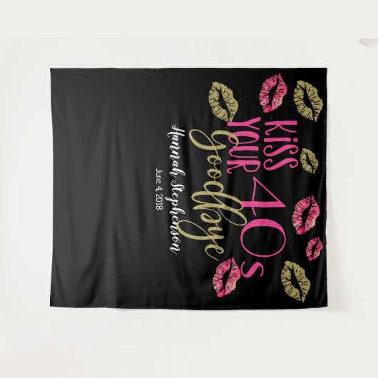 キス40秒のさよなら50歳の誕生日写真のプロップ タペストリー (正面(横))