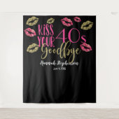キス40秒のさよなら50歳の誕生日写真のプロップ タペストリー (正面)