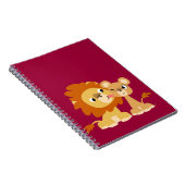 キス: かわいい漫画のライオンのカップルのノート ノートブック (右側)