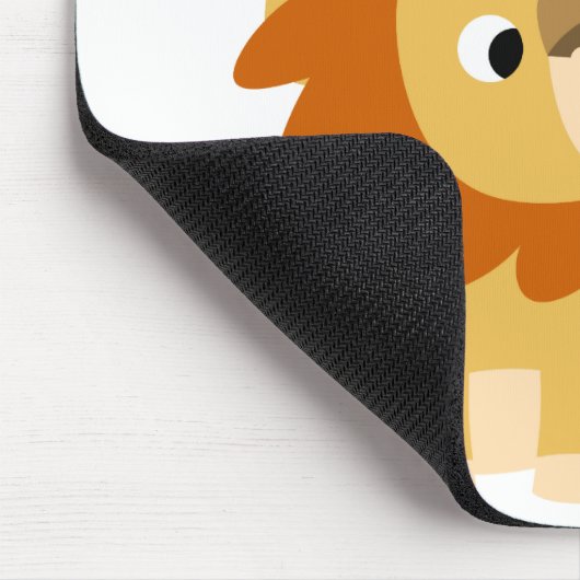 キス: かわいい漫画のライオンのカップルのマウスパッド マウスパッド (コーナー)