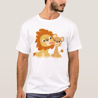キス: かわいい漫画のライオンのカップルはTシャツをからかいます Tシャツ