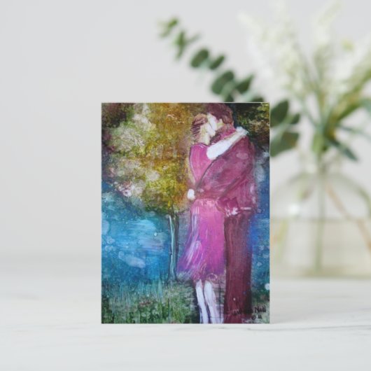 「キス」はがき ポストカード (スタンド正面)