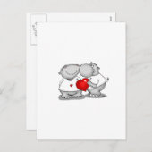 キス-カバのキスのバレンタインデー シーズンポストカード (正面/裏面)