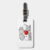 キス-カバのキスのバレンタインデー ラゲッジタグ (正面縦)