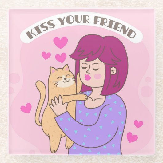キス ガラスコースター (正面)