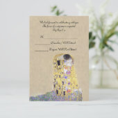 「キス」ゴールデンウエディングアニバーサリー・クリムト ご返信ください 出欠カード (スタンド正面)