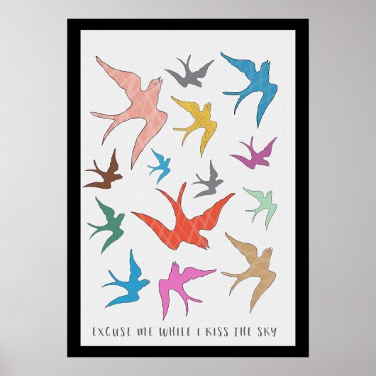 キス・ザ・スカイバードアート縁ど ポスター (正面)