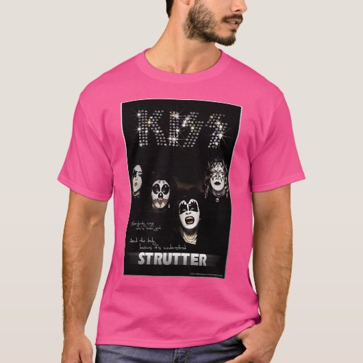 キス・ザ・バンド – 1974年アルバム – Strutter Lyrics Tシャツ (正面)