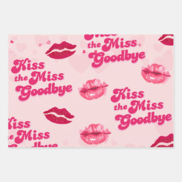 キス・ザ・ミス・グッバイ  バチェロレッテパーティーのギフト ラッピングペーパーシート