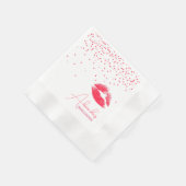 キス・ザ・ミス・グッバイ・パーティー・ブライダルシャワー 縁ありカクテルナプキン (角)