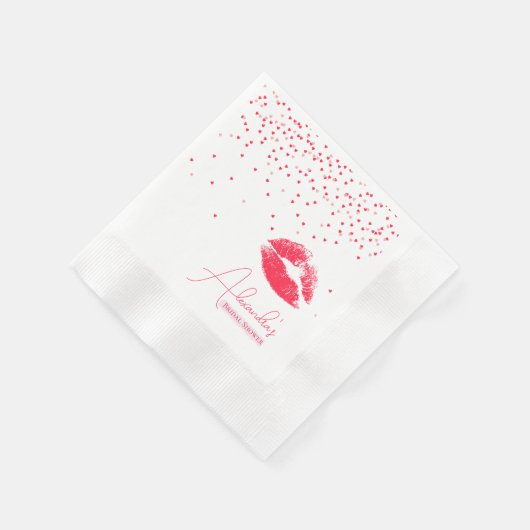 キス・ザ・ミス・グッバイ・パーティー・ブライダルシャワー 縁ありカクテルナプキン (角)