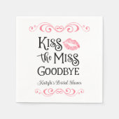 キス・ザ・ミス・グッバイ・ブライズシャワー スタンダードカクテルナプキン (正面)
