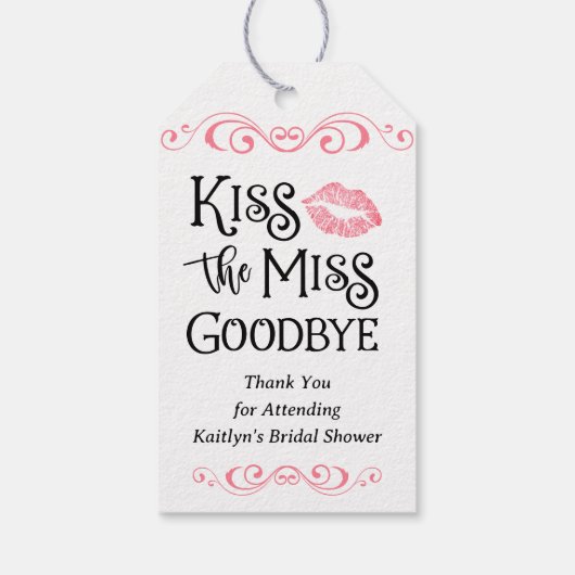 キス・ザ・ミス・グッバイ ブライダルシャワー ギフトタグ (裏面)