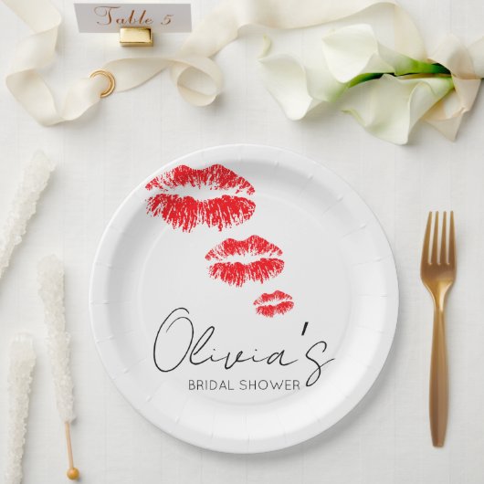 キス・ザ・ミス・グッバイ ブライダルシャワー ペーパープレート (ウェディング)