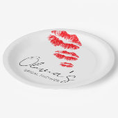 キス・ザ・ミス・グッバイ ブライダルシャワー ペーパープレート (アングル)