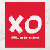 キス ハグ 赤と白のワインボトルラベル ワインラベル (シングルラベル)