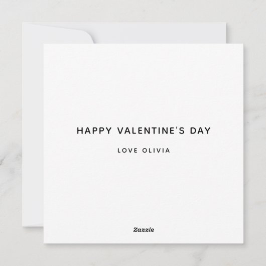 キス。バレンタインデー。白黒のスクリプト シーズンカード (裏面)