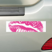 キス、ピンクの唇 バンパーステッカー (車上)