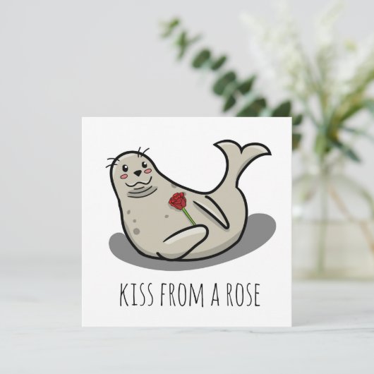 「キス・フロム・ア・ローズ」面白いバレンタインカード カード (スタンド正面)