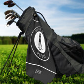 キス・マイ・パット 面白いゴルファー ユーモア シルエット ブラック ゴルフタオル