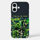 「キス・ミー・アイム・アイルランド人」 スカル iPhone ケース - メイト ケース Case-Mate iPhoneケース (裏面)