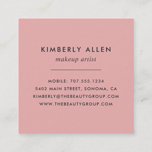 キス |メイクアップアーティスト スクエア名刺 (裏面)