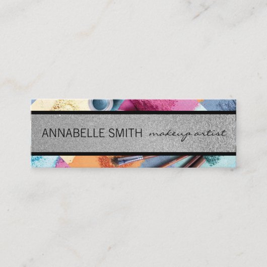 キス/メイクアップアーティスト/メイクアップパウダー スキニー名刺 (正面)