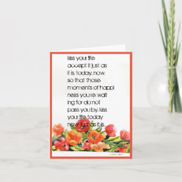 「キス・ユア・ライフ」折り畳まれたノートカード サンキューカード