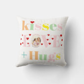 キス，愛，ハグタイポグラフィ写真バレンタインデー クッション (裏面)