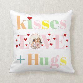 キス，愛，ハグタイポグラフィ写真バレンタインデー クッション