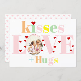 キス，愛，ハグタイポグラフィ写真バレンタインデー シーズンカード