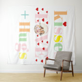 キス，愛，ハグタイポグラフィ写真バレンタインデー タペストリー (インサイチュ(横))