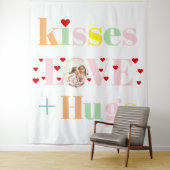 キス，愛，ハグタイポグラフィ写真バレンタインデー タペストリー (インサイチュ)