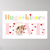 キス,愛,ハグタイポグラフィ写真バレンタインデー ポスター (正面)