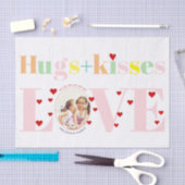 キス,愛,ハグタイポグラフィ写真バレンタインデー 薄葉紙 (クラフト)