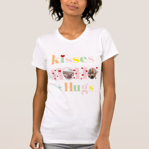 キス,愛,ハグタイポグラフィ写真Galentines Day Tシャツ