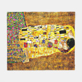 キス、有名絵画な フリースブランケット (正面(横))