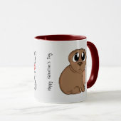 キス...犬Hoからのバレンタインを扱う マグカップ (正面右)