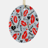 キス、赤い唇。 セラミックオーナメント (右)