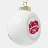 キス、赤い唇 セラミックボールオーナメント (左)