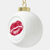 キス、赤い唇 セラミックボールオーナメント (右)