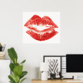 キス、赤い唇 ポスター (ホームオフィス)