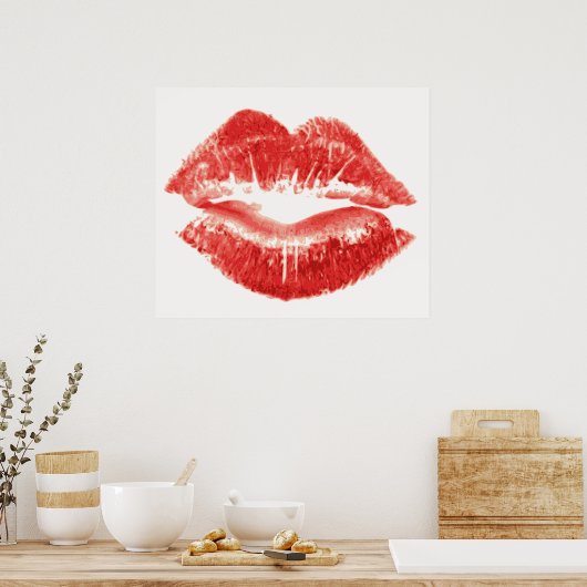 キス、赤い唇 ポスター (キッチン)