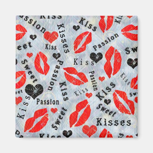 キス、赤い唇。 マグネット (正面)