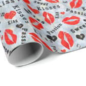 キス、赤い唇。 ラッピングペーパー (ロールコーナー)