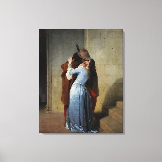 キス(by Francesco Hayez) キャンバスプリント (正面)