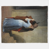 キス(by Francesco Hayez) フリースブランケット (正面(横))