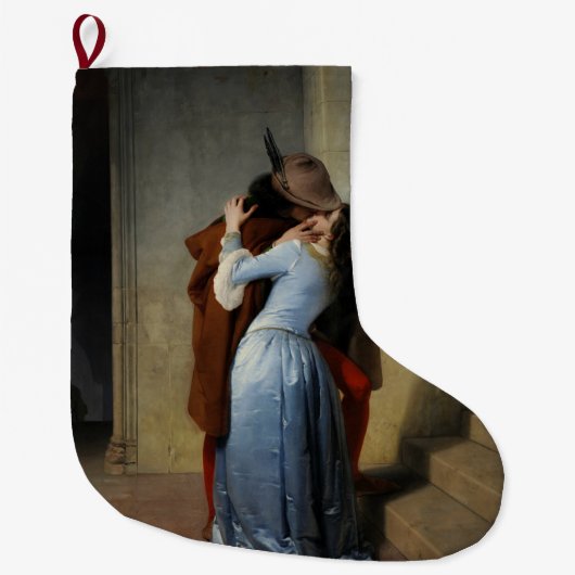 キス(by Francesco Hayez) ラージクリスマスストッキング (正面)