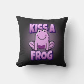 キスAピンクカエル クッション (正面)